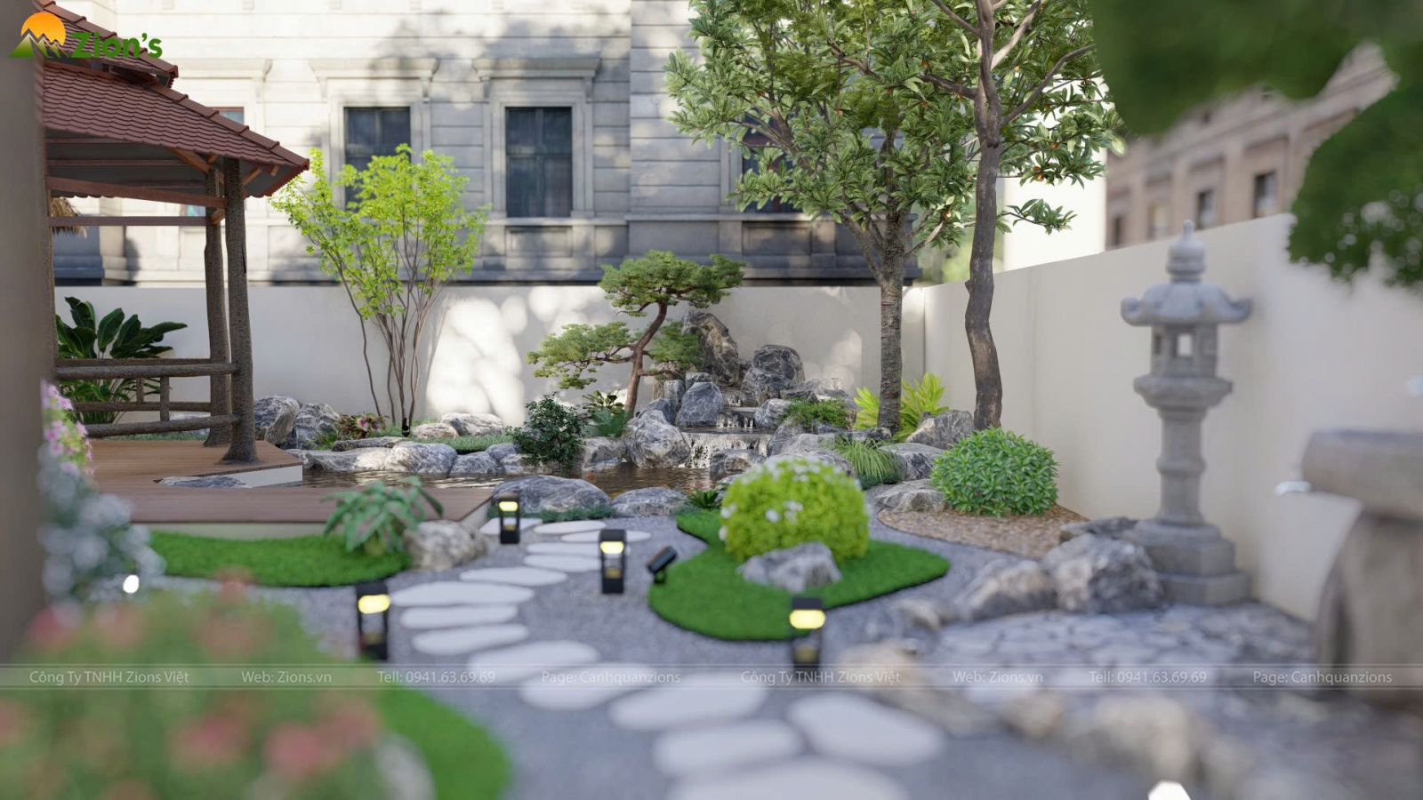 Thiết kế sân vườn Nhật Bản tại Bình Tân | Design by Zions